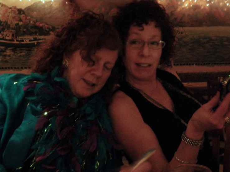Shelley (R) celebrating New Year's Eve 2009 with filmmaker Lulu Keating (Red Snapper Films)