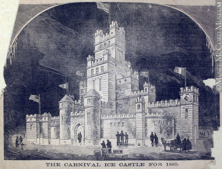 Walker-woodcut-ice castle 1885_M991X.5.366 The Carnival Ice Castle for 1885, by John Henry Walker